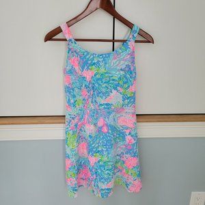 Lilly Pulitzer Girls Daffodil Dress in Fished My Wish Design | Size 14 (Tween)
